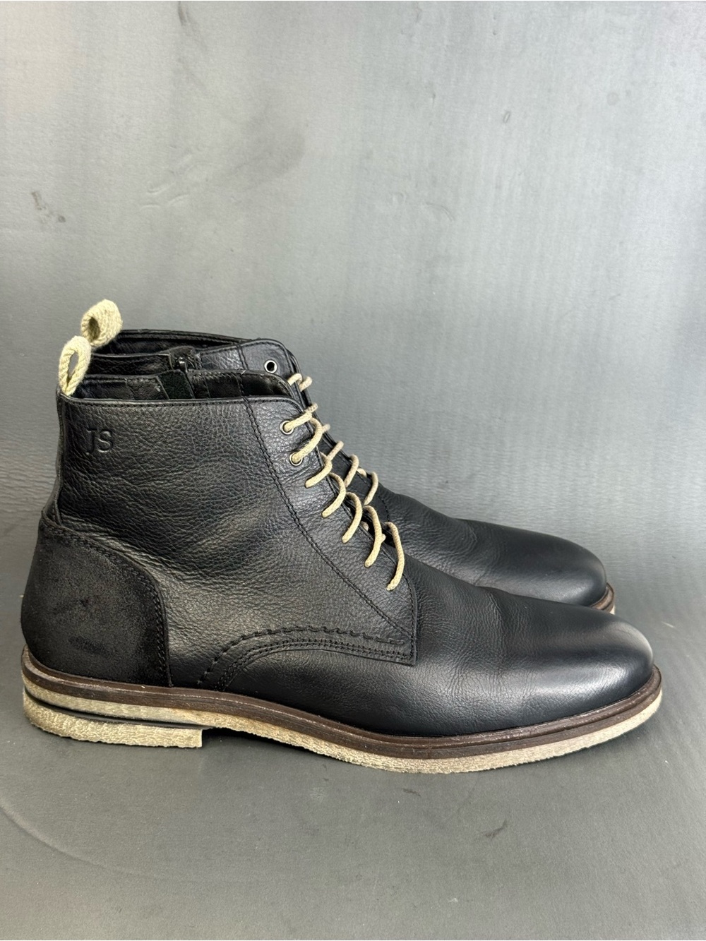 Josef Seibel Stanley 01 men's black leather suede chukka boot size  14 (47)